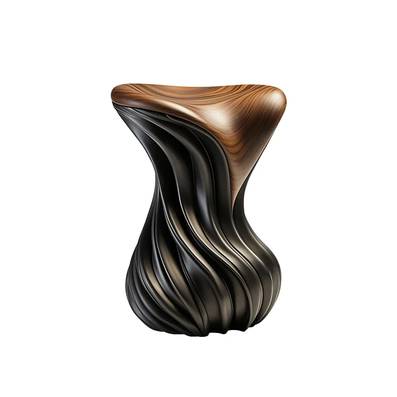 Designer Creative Solid Wood Side Table, Light Luxury Sofa Corner Table, Walnut High-end Art Coffee Table, Stool Home Shoe Bench