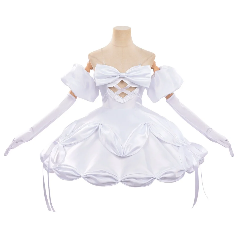 Anime Alien Stage Zombie Stage Mizi Cosplay Costume Wig Mizi Sua Cute Big Bow White Dress Lolita Stage Clothing Halloween Outfit