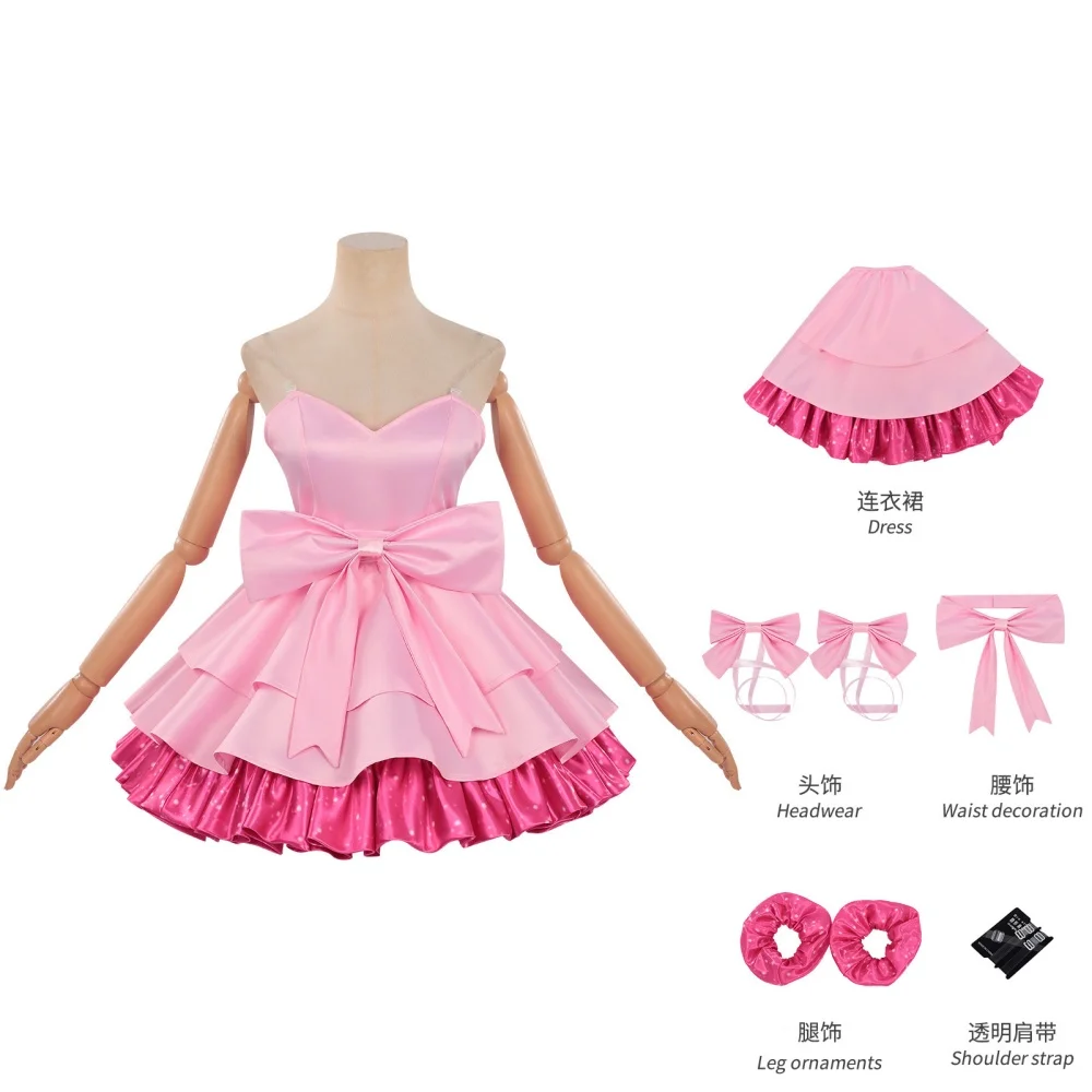 Anime Alien Stage Zombie Stage Mizi Cosplay Costume Wig Mizi Sua Cute Big Bow White Dress Lolita Stage Clothing Halloween Outfit