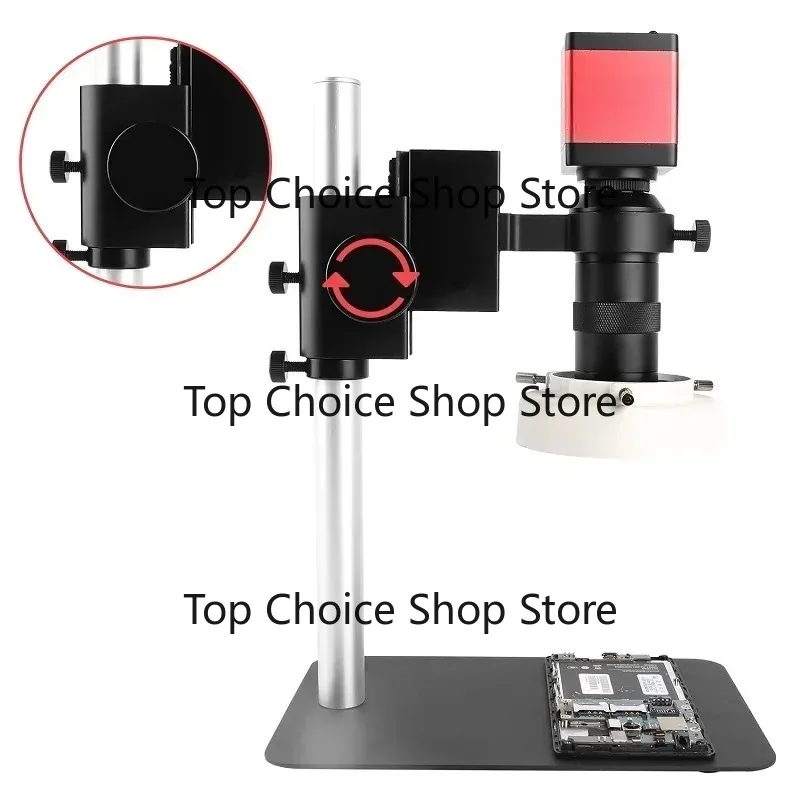 130X 13MP Digital Monocular Microscope VGA HDMI White LED Light Metal Base For Mobile Phone Repair Inspection Work