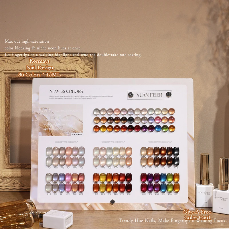 36 Colors Glass Bead Cat Eye Gel Polish Magnetic UV LED Nail Gel Kit Soak Off Shimmer Manicure Varnish Nail Art Gel Polish