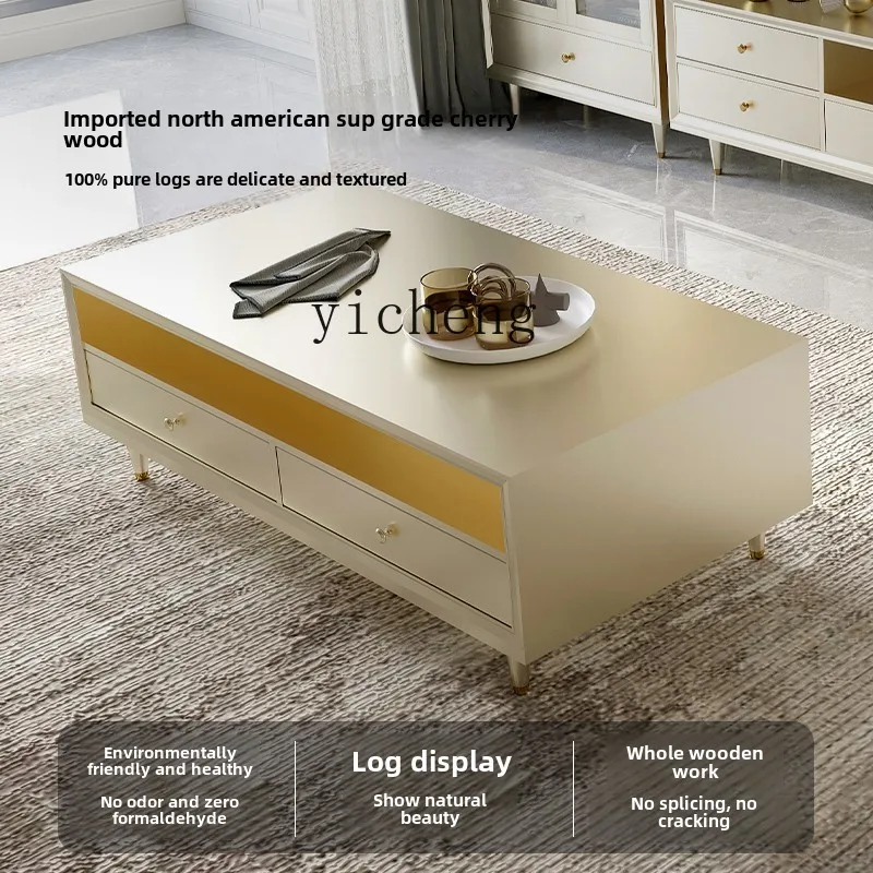 YFY  light luxury coffee table modern simple small apartment living room home special solid wood high-end tea table
