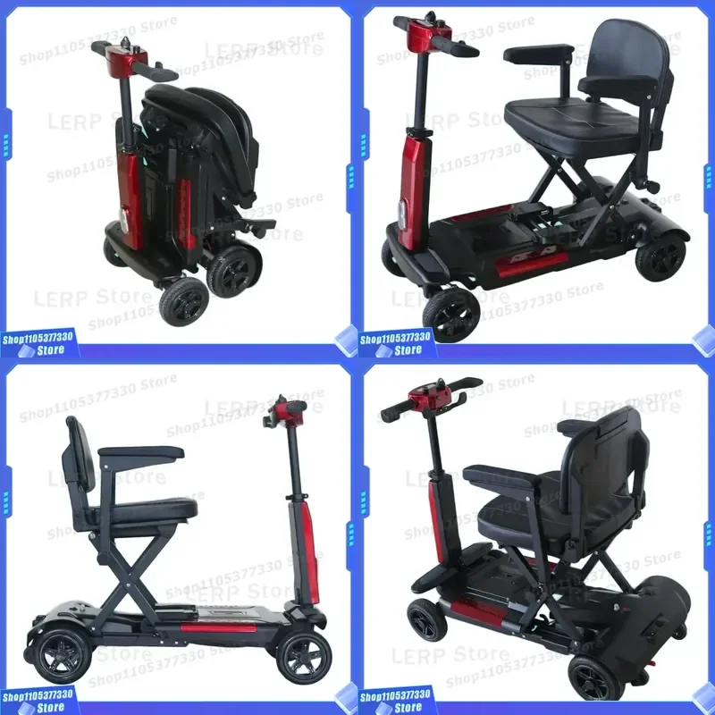 Auto Folding MOYATEC X-12 Mobility Scooter for Elderly-Lightweight 24V Lithium Battery 7KM/h Adjustable Speed 120KG Capacity