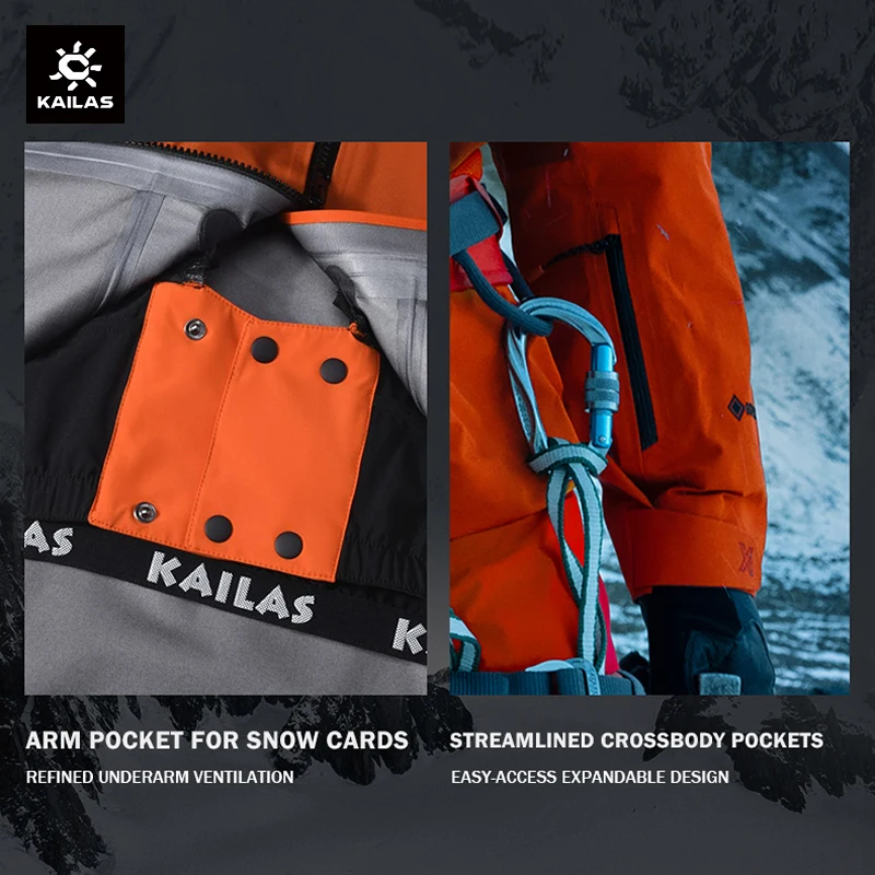 KAILAS New Mont-X HardShell Jacket GTX Rainstorm Waterproof Hooded Coats Outdoor Professional Mountaineering Jackets KG2511109