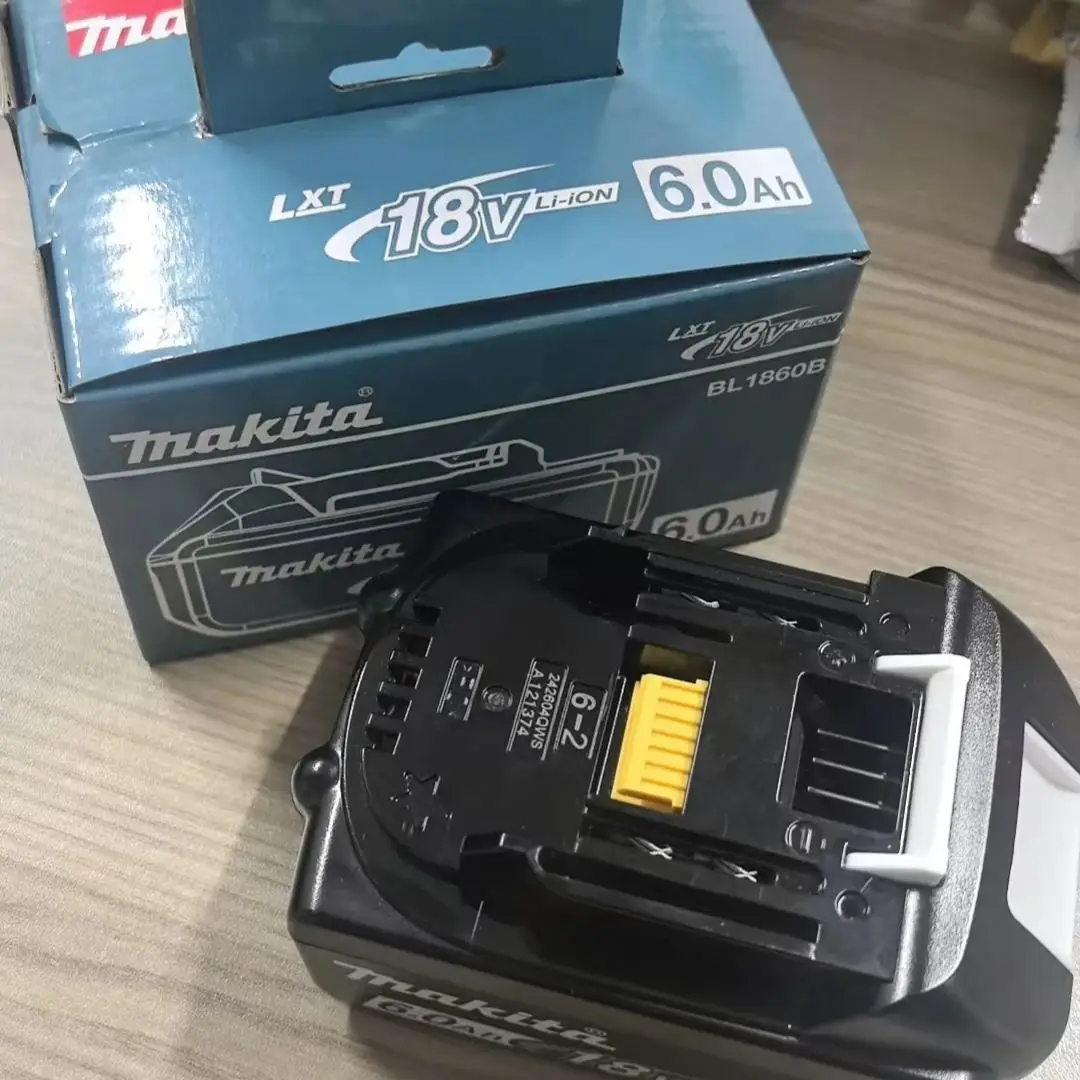 100% New Makita 18V BL1860B Rechargeable 6Ah Lithium-Ion Battery for Power Tools - Replaceable High-Performance 6000mAh Battery