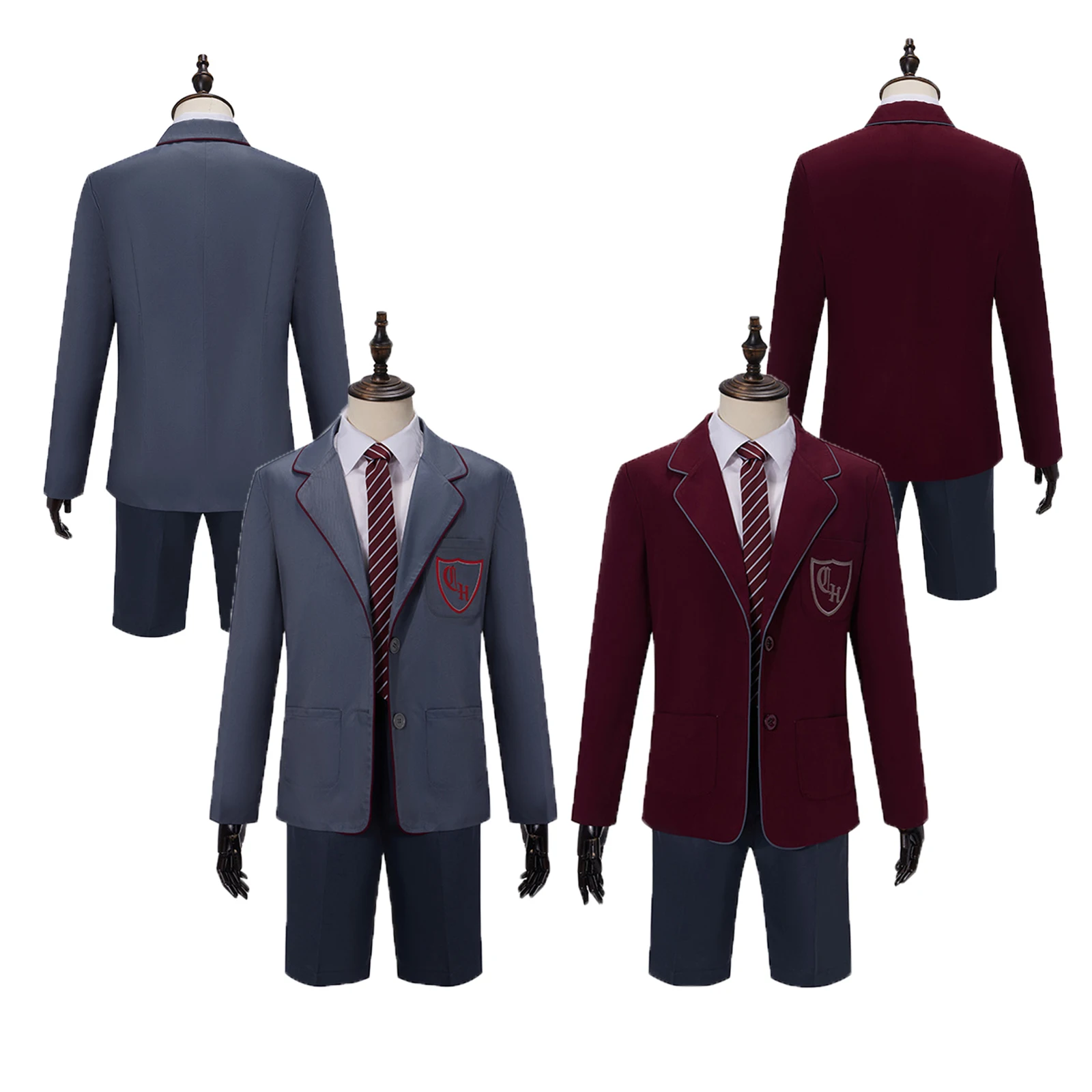 Matilda Grey School Uniform Cosplay Costume Musical Men Women Kids Casual Shorts Uniform Set in Red Halloween Party Outfit