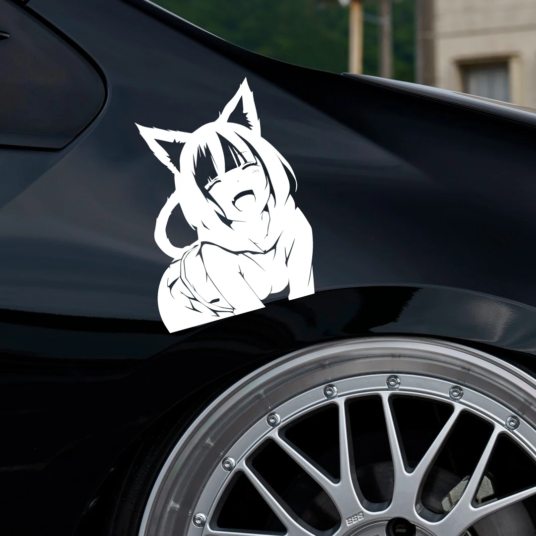 Anime Cat Girl Decal, Car, Truck, Windshield, Laptop, Vinyl, Decal, Accessories, Gifts, JDM, Slap, Personalized, Cat, Girl