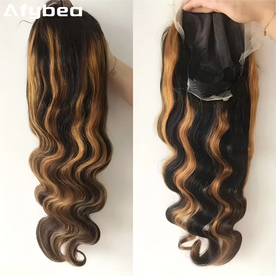 P1B30 Highlight 13X6 Lace Frontal Wig Human Hair 5X5 Hd Lace Closure Wig Glueless Bdoy Wave Human Hair Wigs Brazilian 30 38 Inch