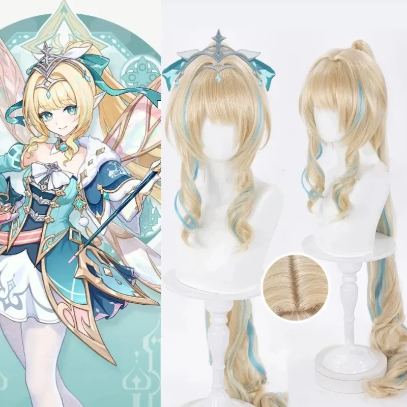 Game Genshin Impact Vesna Strivozha Cosplay Wig Long 120cm High Ponytail Hair Heat Resistant Fiber Wigs for Halloween Roleplay