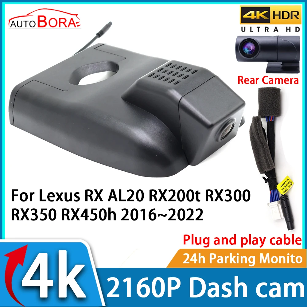 ZhuCamX Car Video Recorder Night Vision UHD 4K 2160P DVR Dash Cam for Lexus RX AL20 RX200t RX300 RX350 RX450h 2016~2022