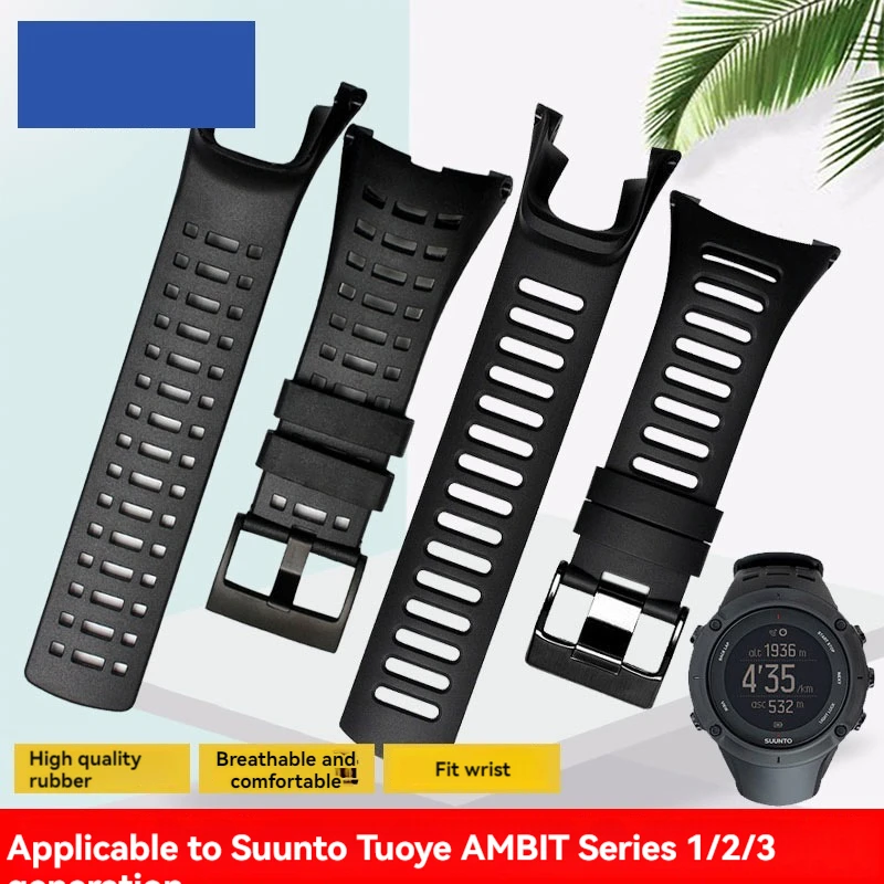 For SUUNTO Ambit 1 2 2R 2S Run/3 PEAK Series Rubber Watchband Men's watch Accessories+Screwdriver Outdoor sports silicone strap
