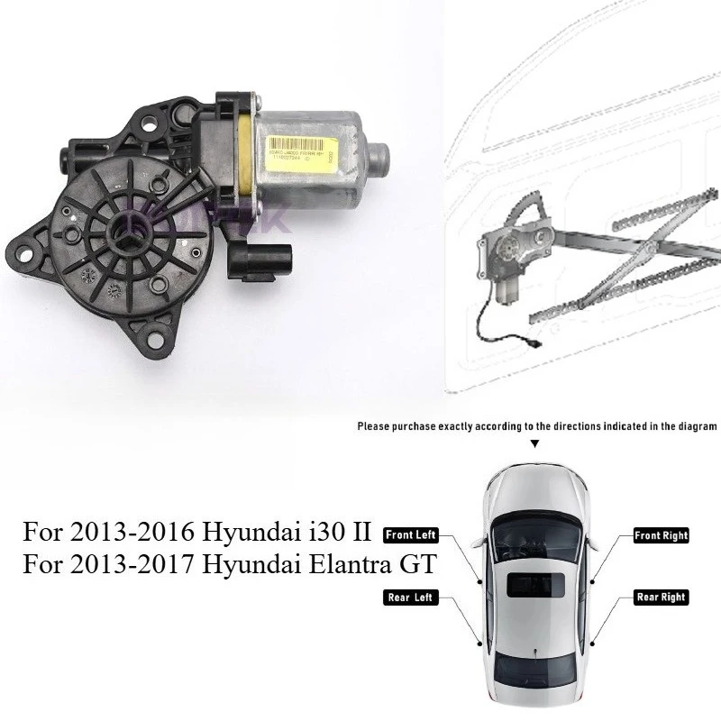 1pc Rear Right Power Glass Lifter Motor for 2013-2016 Hyundai i30 II Elantra GT Electric Window Regulator Motor Parts 83460A5000