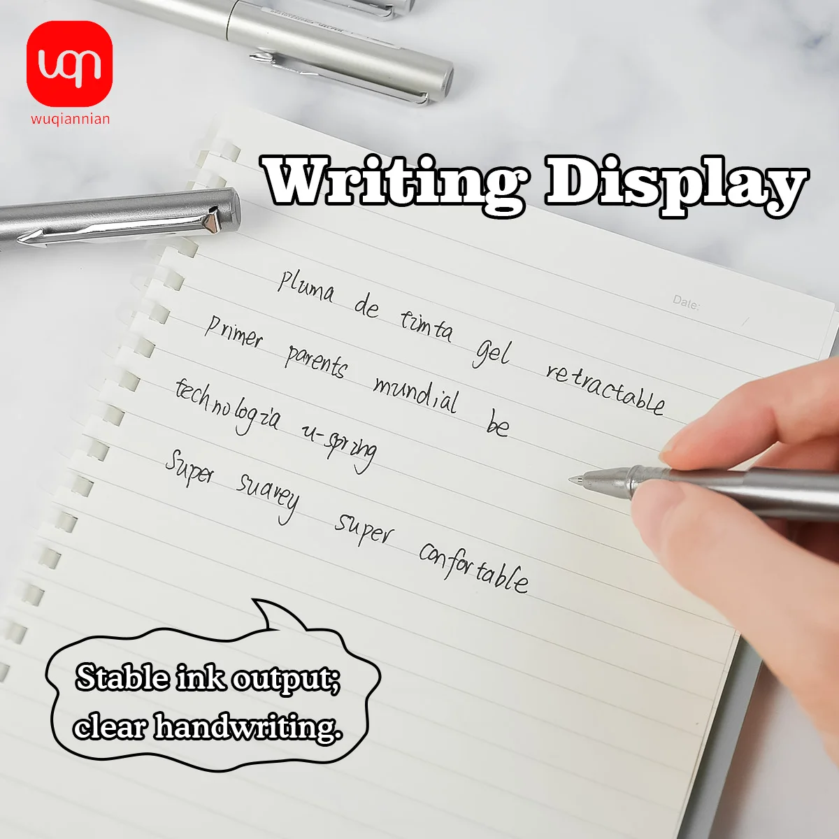 WQN-4/8/12PCS Simple Gel Pen 0.5mm Nib Black Ink Smooth Writing Exam & School Stationery Office Supplies