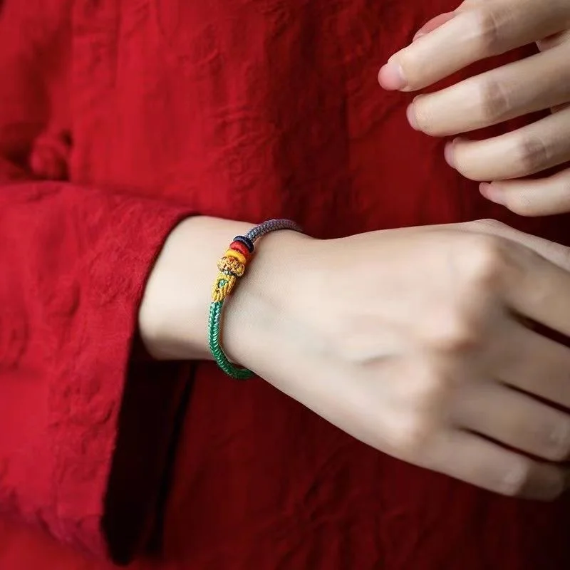 Hand-woven Adjustable Bracelet Unisex Lucky Charm Bracelets for Passing Exams Perfect Bangles Gift for Friends and Relatives