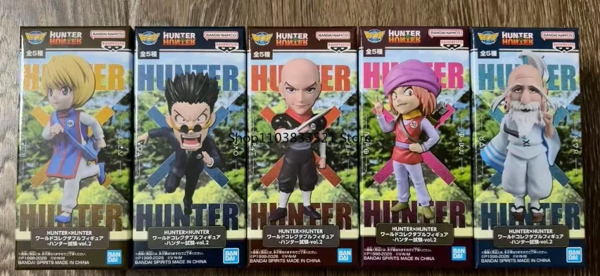BANDAI Original WCF HUNTER×HUNTER CURARPIKT&Leorio PaladiKnight Aizakku Netero Hunter Exam Vol.2 Character Action Figure Model