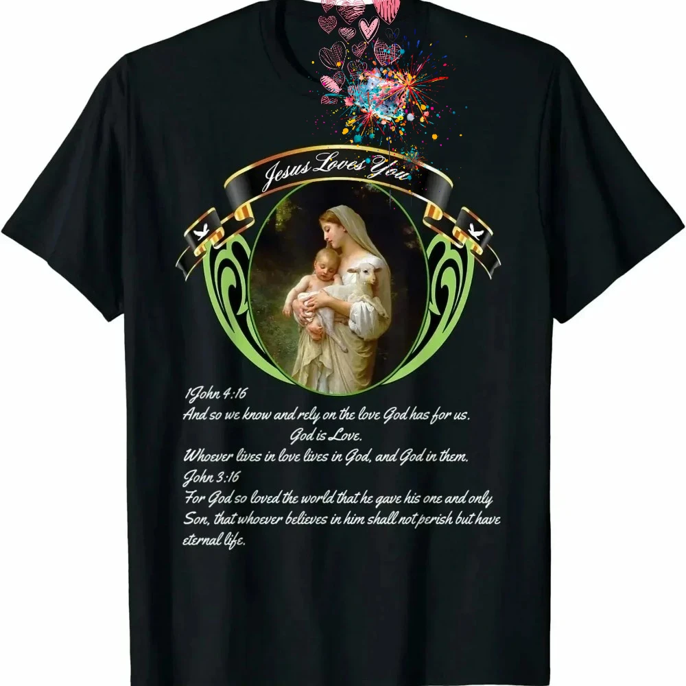 Jesus Christian Cool Premium Great Gift Idea Tee T-Shirt  Men's 100% Cotton Casual T-shirts Loose Top Size S-3XL