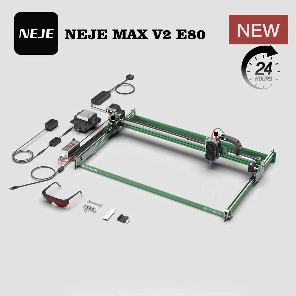 NEJE MAX V2 E80 80W 455nm Laser Engraver 4XFAC Lens For High Speed Wood Deep Engraving & Cutting Acrylic Metal Industrial-grade