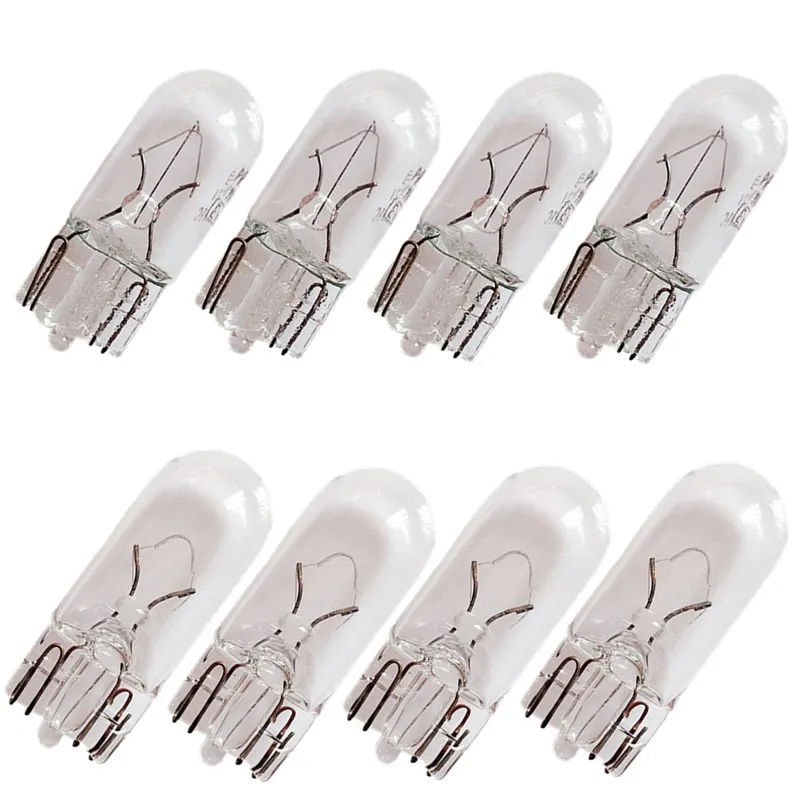 10 pcs T10 W3W W5WColor blanco194 501 bombilla halógena lado cuñas coche fuente de luz lámpara de instrumento