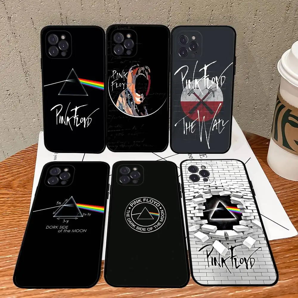 P-Pink-F-Floyds Rock Band Phone Case For IPhone 17 Air 16 15 14 Plus 13 12 Mini 11 Pro Max Black Cover