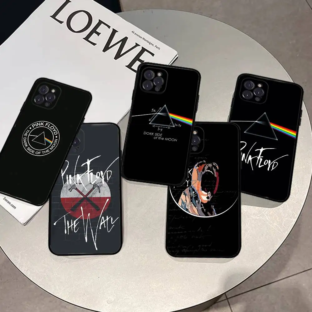 P-Pink-F-Floyds Rock Band Phone Case For IPhone 17 Air 16 15 14 Plus 13 12 Mini 11 Pro Max Black Cover