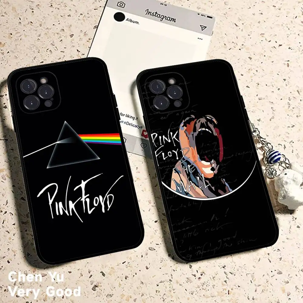 P-Pink-F-Floyds Rock Band Phone Case For IPhone 17 Air 16 15 14 Plus 13 12 Mini 11 Pro Max Black Cover