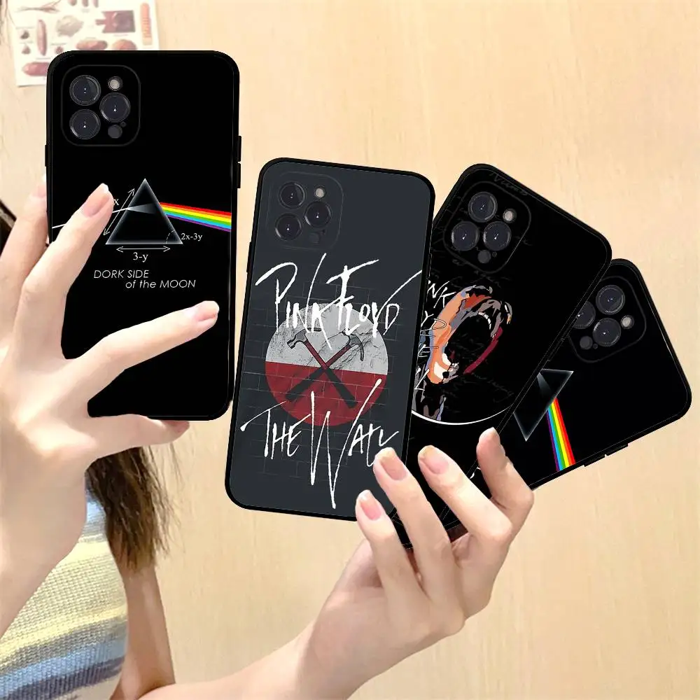 P-Pink-F-Floyds Rock Band Phone Case For IPhone 17 Air 16 15 14 Plus 13 12 Mini 11 Pro Max Black Cover