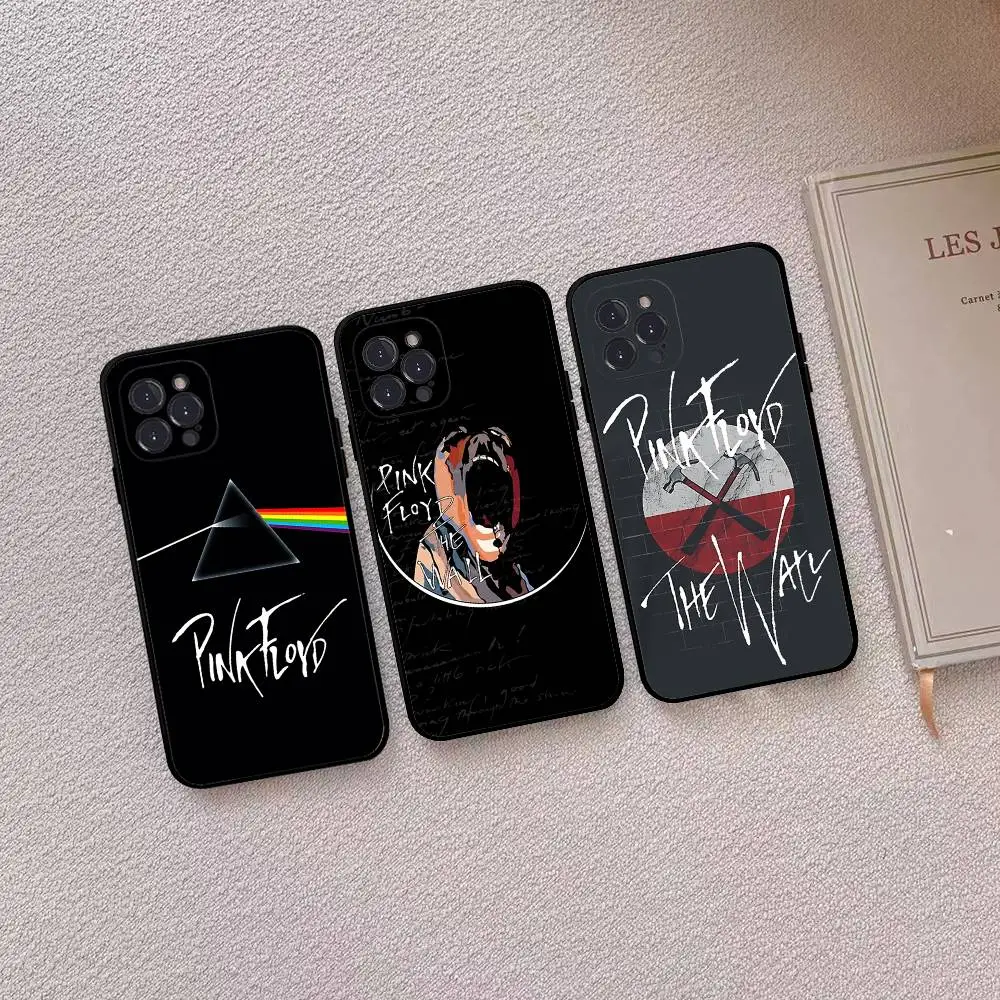 P-Pink-F-Floyds Rock Band Phone Case For IPhone 17 Air 16 15 14 Plus 13 12 Mini 11 Pro Max Black Cover