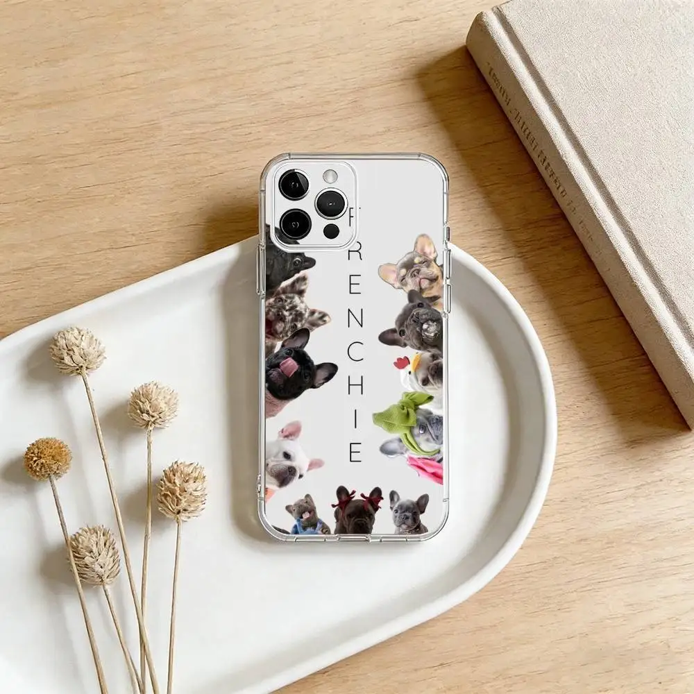 F-Frenchies French Bulldog Dog   Phone Case For iPhone 17 16 15 14 13 12 11 Mini Pro Max Plus Transparent Cover