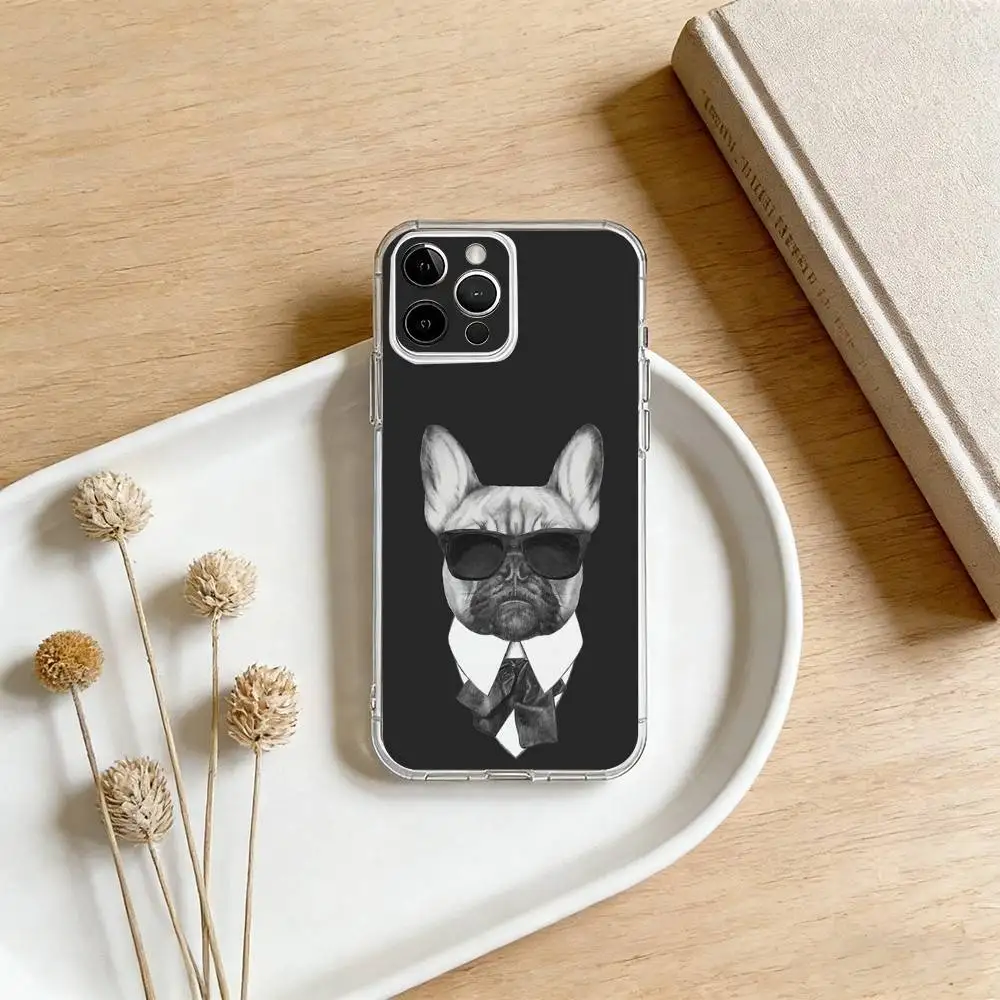 F-Frenchies French Bulldog Dog   Phone Case For iPhone 17 16 15 14 13 12 11 Mini Pro Max Plus Transparent Cover