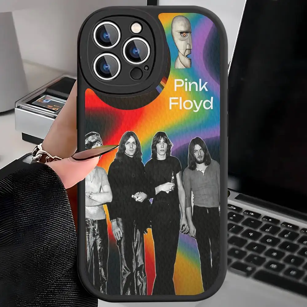 Rock Band P-PinK F-Floyd For IPhone 16 15 14 13 12 11 Pro Max Plus Shockproof Leather Soft Phone Cover
