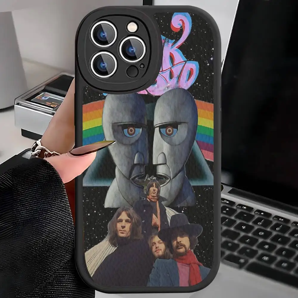 Rock Band P-PinK F-Floyd For IPhone 16 15 14 13 12 11 Pro Max Plus Shockproof Leather Soft Phone Cover
