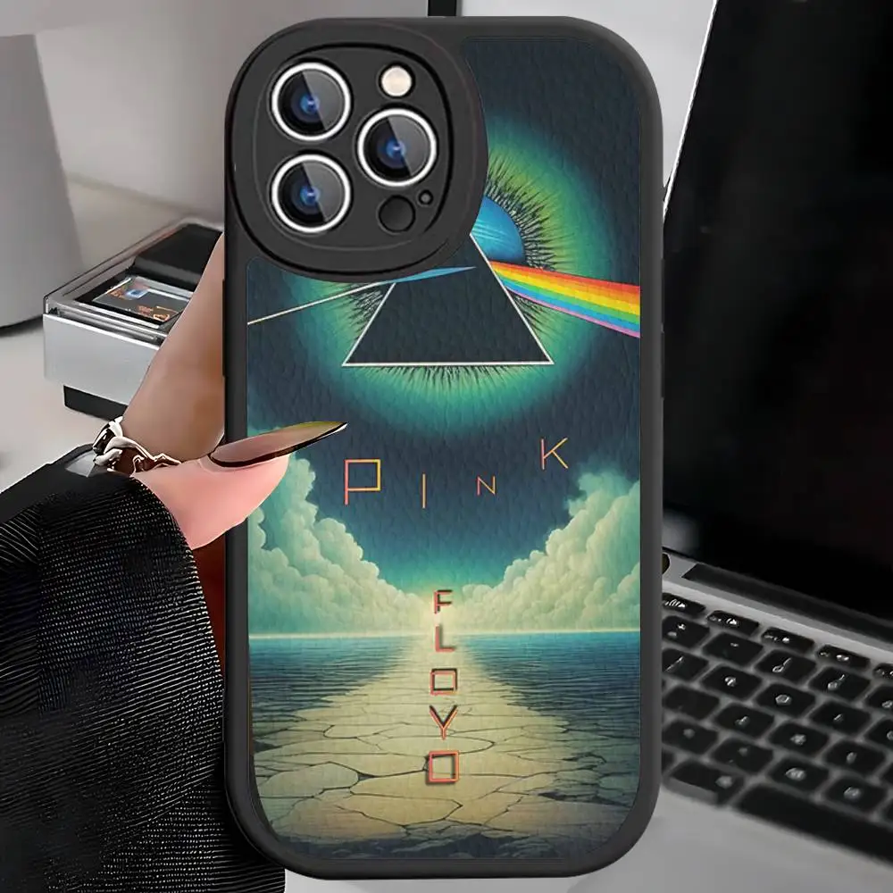 Rock Band P-PinK F-Floyd For IPhone 16 15 14 13 12 11 Pro Max Plus Shockproof Leather Soft Phone Cover
