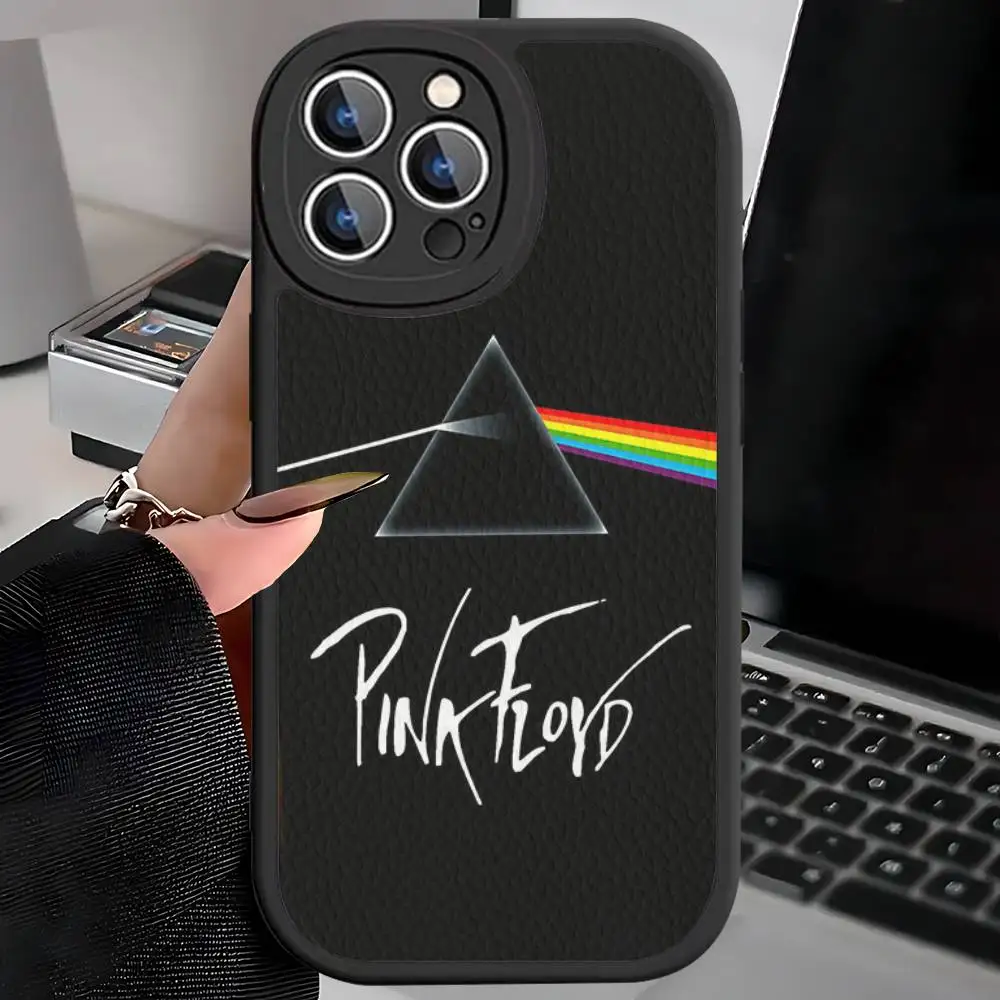 Rock Band P-PinK F-Floyd For IPhone 16 15 14 13 12 11 Pro Max Plus Shockproof Leather Soft Phone Cover