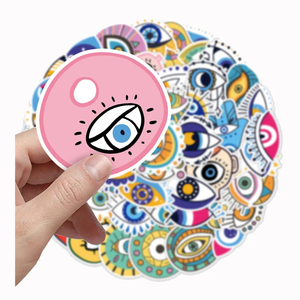 10/30/50pcs Cool Turkish Blue Eyes Graffiti Stickers DIY Laptop Notebook Phone Luggage Cartoon Decoration Sticker Decals Packing