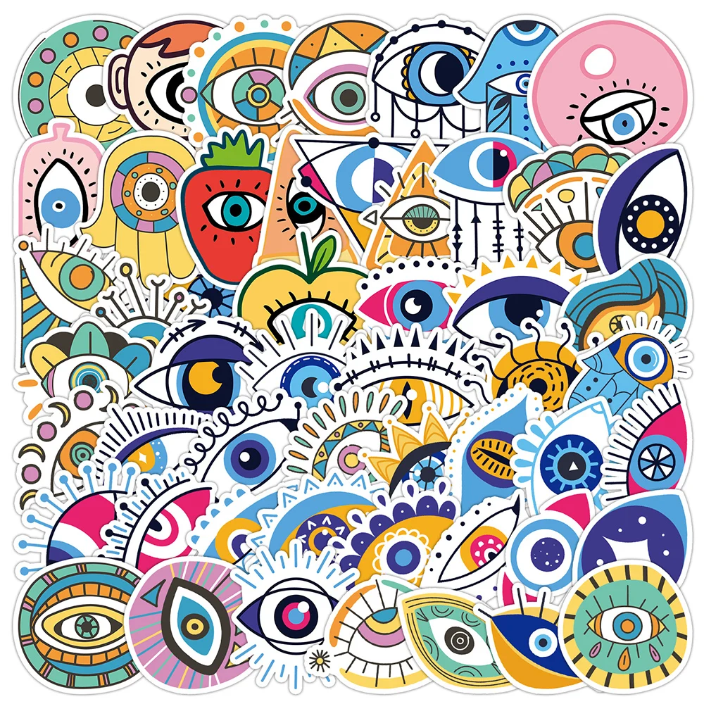 10/30/50pcs Cool Turkish Blue Eyes Graffiti Stickers DIY Laptop Notebook Phone Luggage Cartoon Decoration Sticker Decals Packing