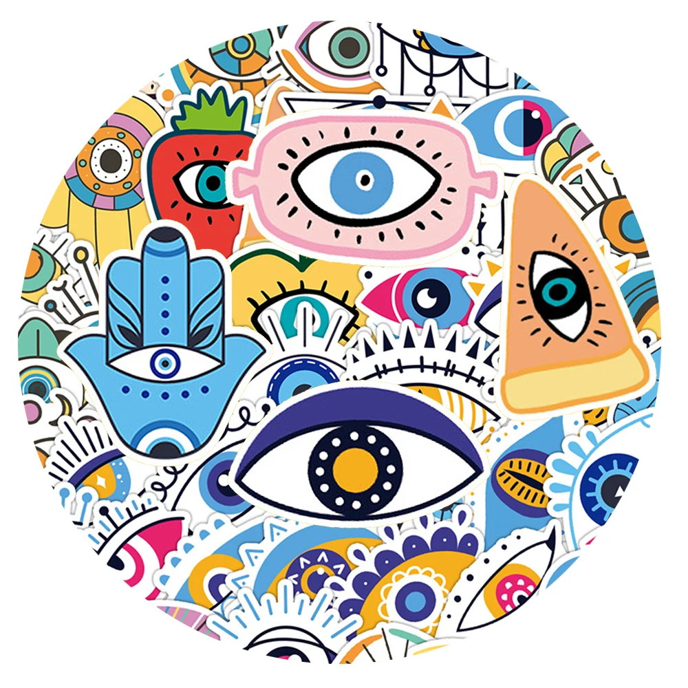 10/30/50pcs Cool Turkish Blue Eyes Graffiti Stickers DIY Laptop Notebook Phone Luggage Cartoon Decoration Sticker Decals Packing