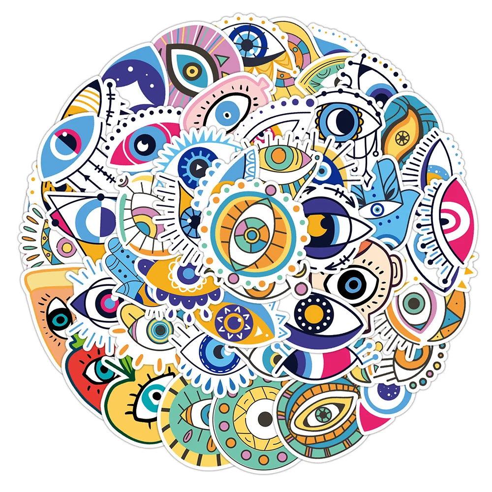 10/30/50pcs Cool Turkish Blue Eyes Graffiti Stickers DIY Laptop Notebook Phone Luggage Cartoon Decoration Sticker Decals Packing
