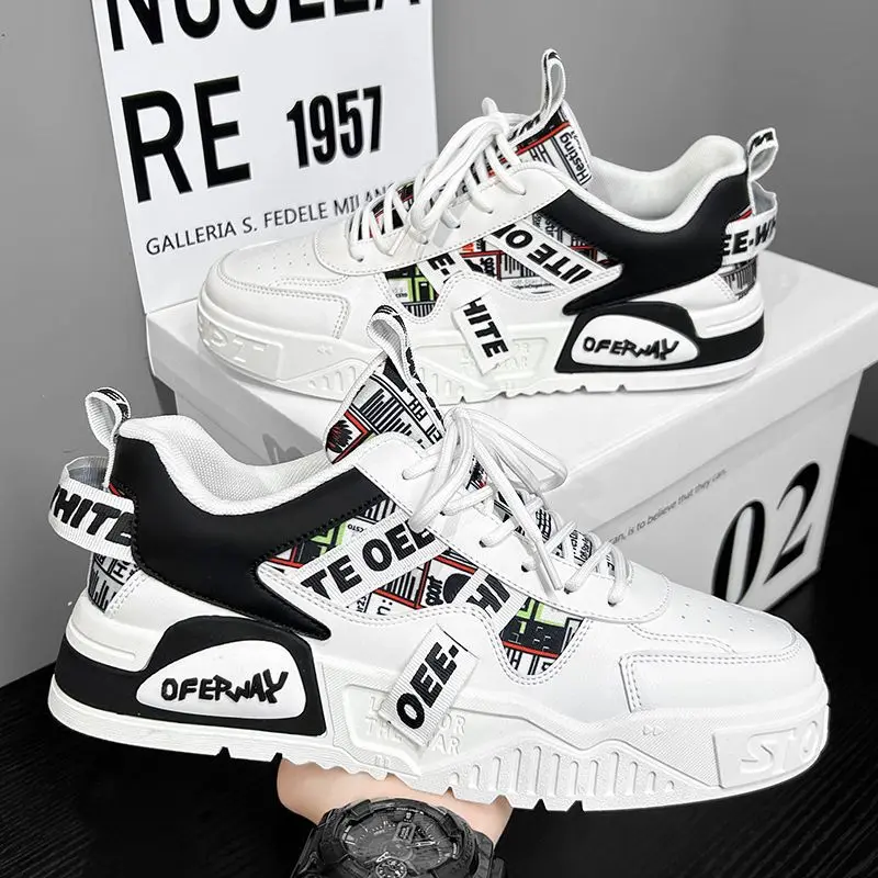 Casual Fashion Leather Sneakers New Skateboard Men Shoes Outdoor Running Sports Shoes Hiking Tennis Platform Luxury Footwear New