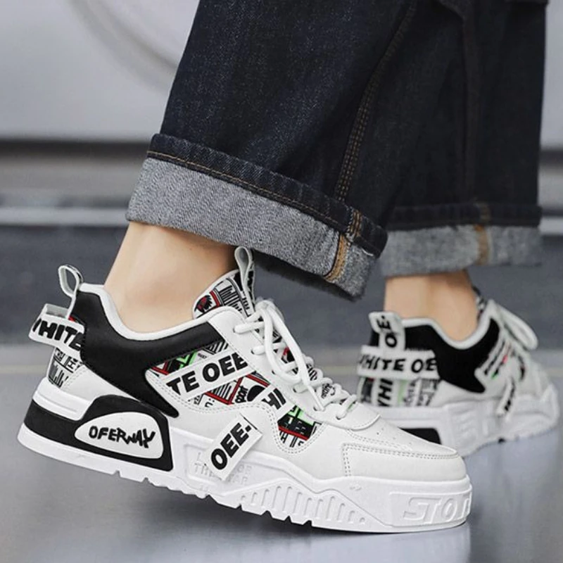 Casual Fashion Leather Sneakers New Skateboard Men Shoes Outdoor Running Sports Shoes Hiking Tennis Platform Luxury Footwear New