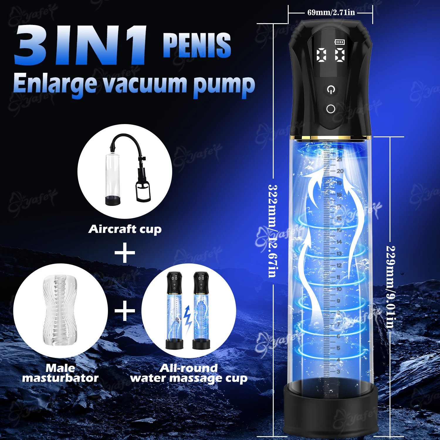 Luxurious Field Automatic Vacuum Sucking Pump 3 Suction 4 Training Penis Enlargement Enhance Delay Trainer Adult Sex Toy for Men