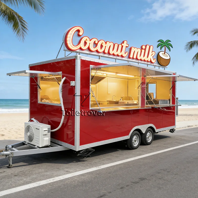 Crepe Cart Trailer Food Selling Car Multifunctional Fully Equipped Food Truck Portable Mobile Food Truck Trailer for Business