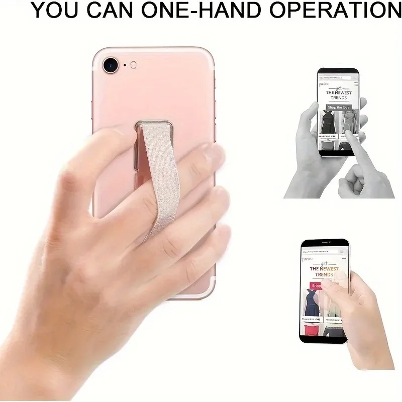 New Wrist Band Cell Phone Holder Finger Grip Mobile Phone Stand Push Back Sticked Socket Bracket for IPhone Samsung Xiaomi