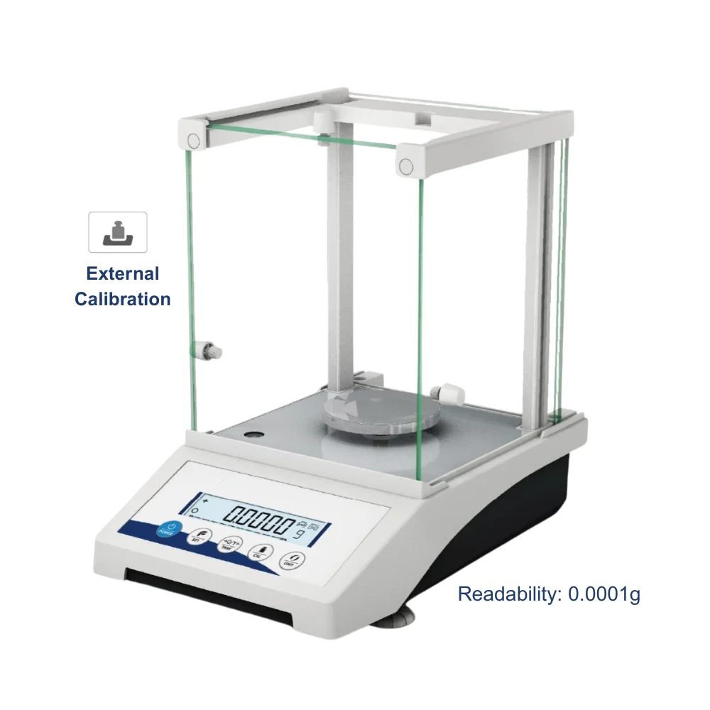 ECO Precision Balance 0.0001g with Print Function and Data Output for Quality Control and Industrial Process Weighing Needs