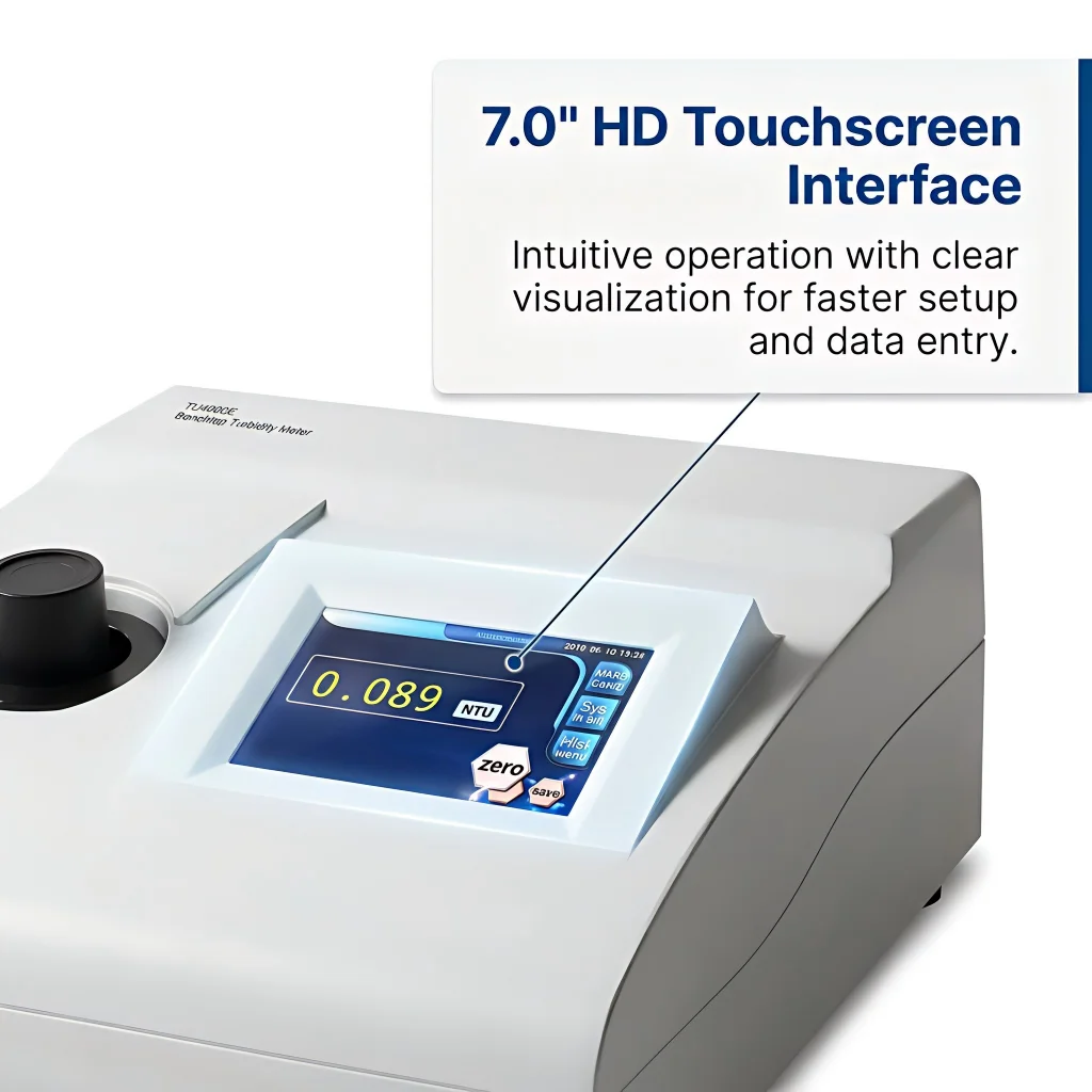 TU4000E ph Laboratory Turbidity Analyzer 0.000-4000 NTU GLP Compliant Data Storage Reset Function  ≤0.5% Repeatability