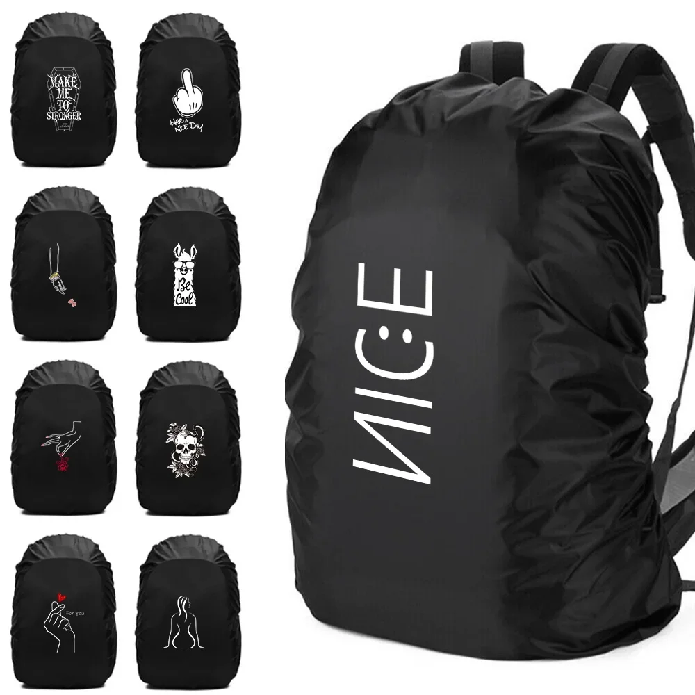 Waterproof Backpack Rain Cover Men Outdoor Sport Night Cycling Safety Light Raincover Case Bag Camping Hiking 20L-75L