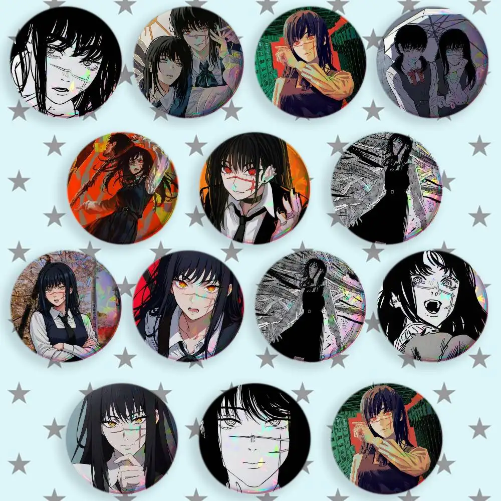 Anime C-Chainsaw M-Man Mitaka Asa Brooches Cartoon Badge Pins Backpack Hat Accessories Friend Gift