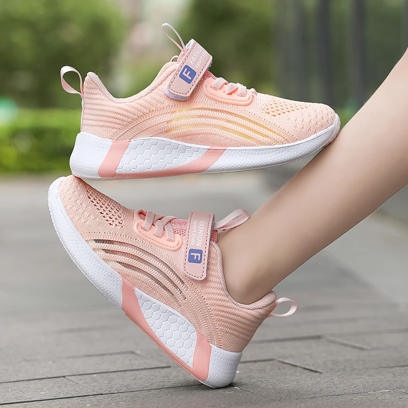 2025 Girls Running Shoes Child White Mesh Sneakers Student Kids Summer Female Fashion Children Autumn Colorful Sport Shoes Light
