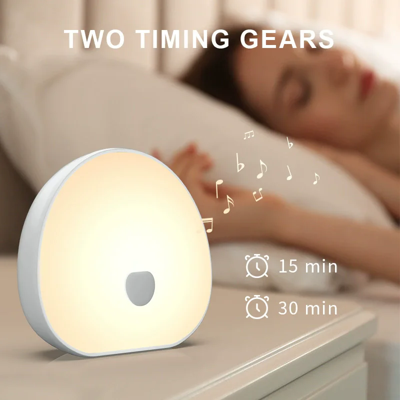 LED Night Light White Noise Sleep Aid Night Lamp Intelligent Rechargeable Seven-color Changing Ambient Lights Baby Kids Bedroom