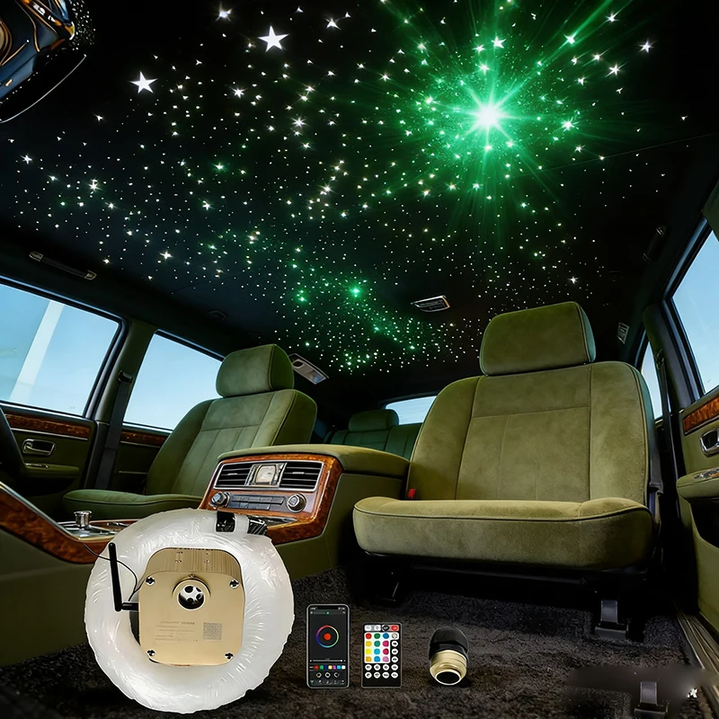 Optical fiber lamp Twinkle Fiber Optic Star ceiling kit Bluetooth APP Control  Starry Car LED Light Kid Room COLOR golden new