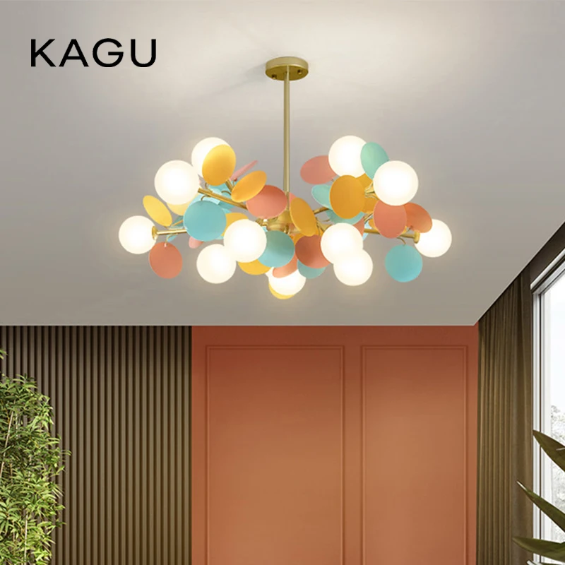Kids Flower LED Chandelier Colorful Branch Ceiling Light For Children's Bedroom Nursery Playroom Safe Eye-Protection Fixture